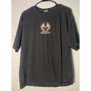 Vintage Orange County Choppers Black T-Shirt Flame Biker Skater Mens Size XL